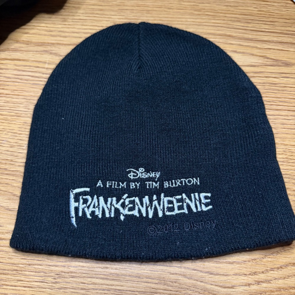 Disney Frankenweenie Tim Burton Reversible Beanie Hat Sparky Dog Black White OS